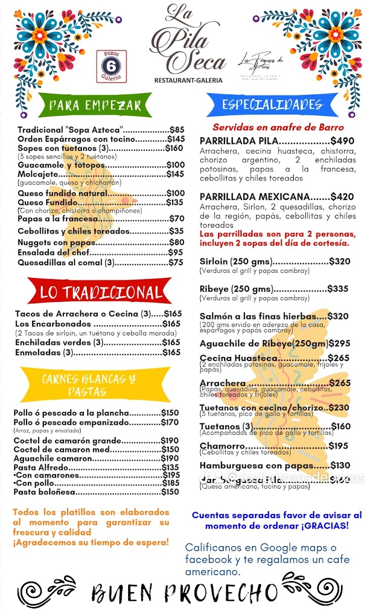 Restaurant La Pila Seca Menu Photo 2