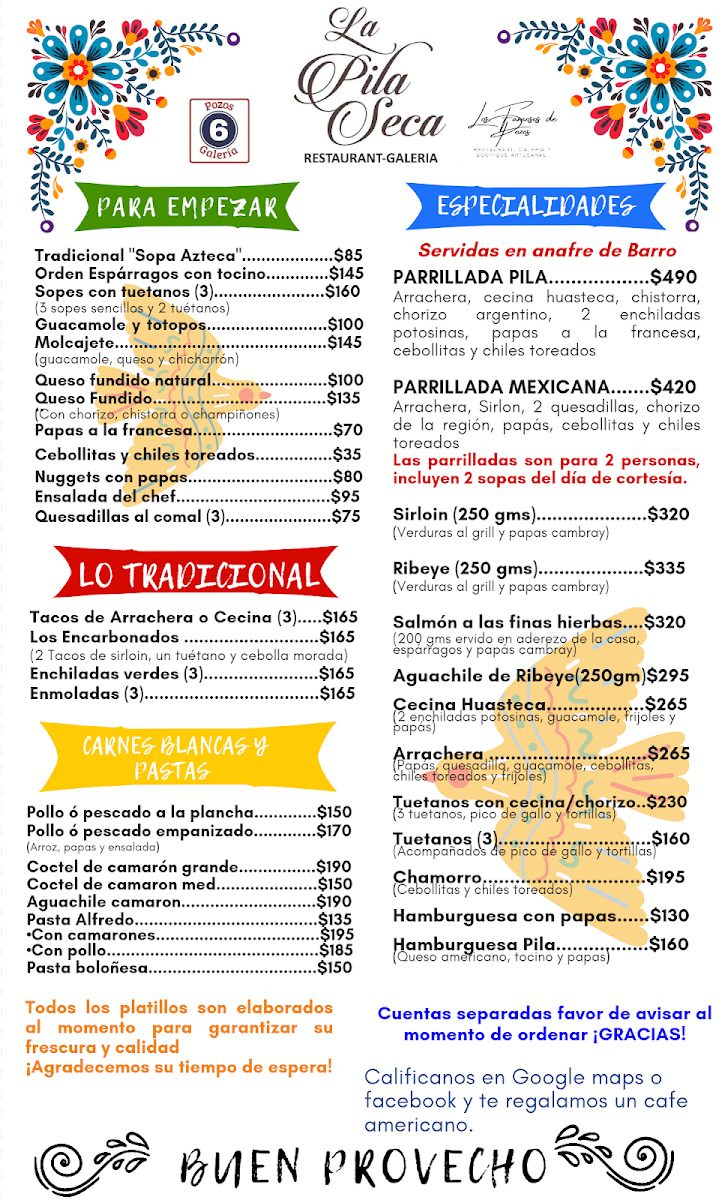 Restaurant La Pila Seca Menu Photo 3