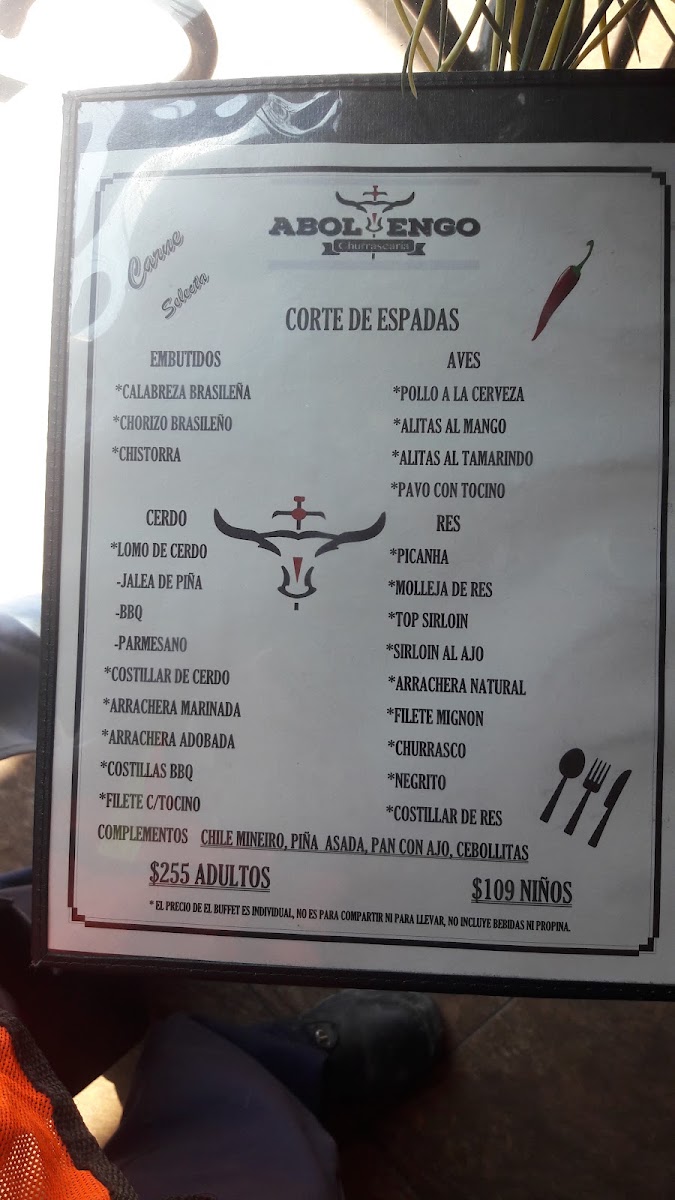 Restaurante Abolengo Churrascaria Menu