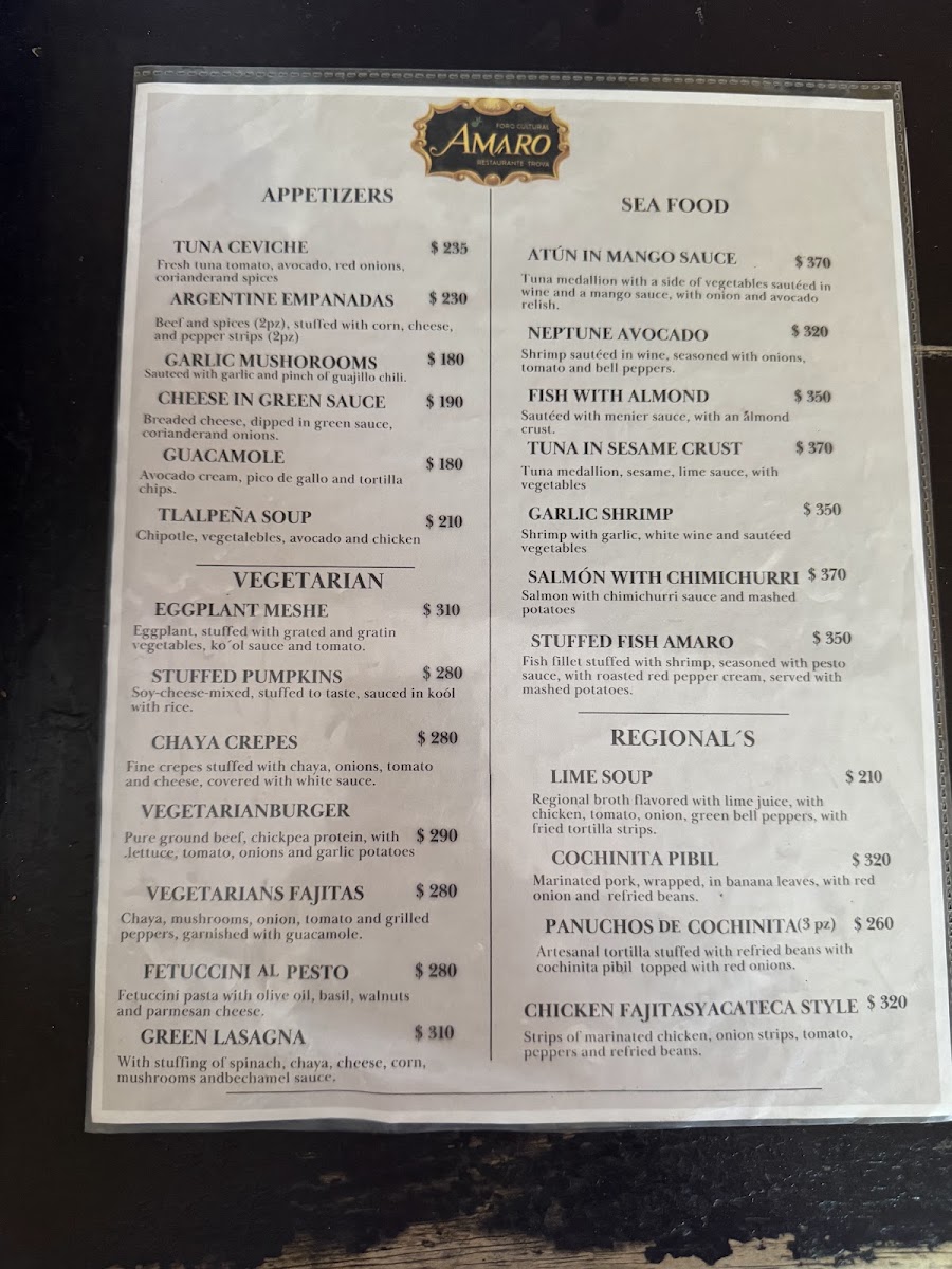 Restaurante Amaro Menu Photo 2