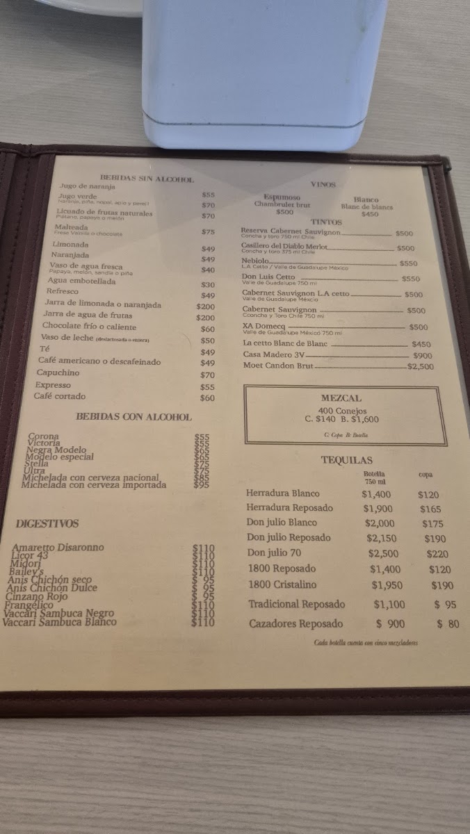Restaurante Bar La Huerta Menu