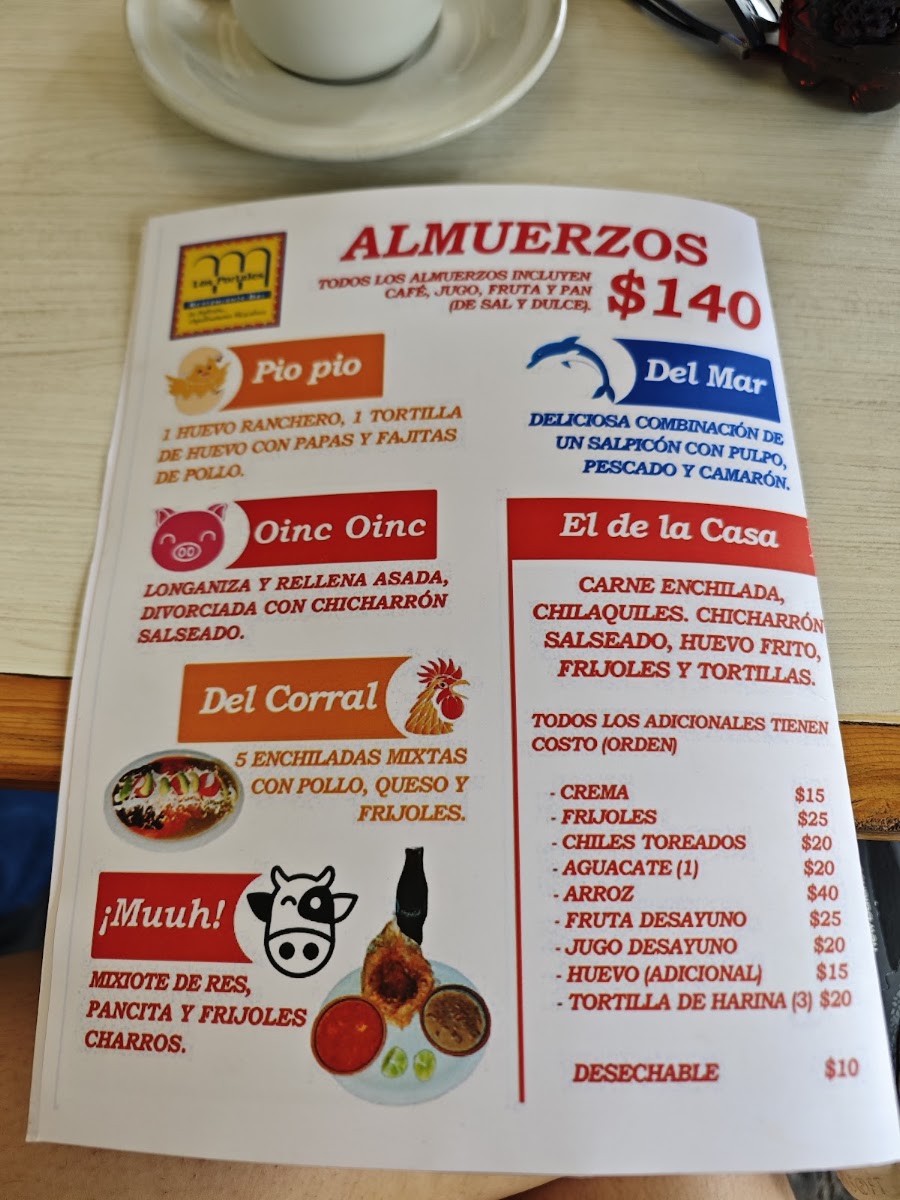 Restaurante Bar Los Portales Menu