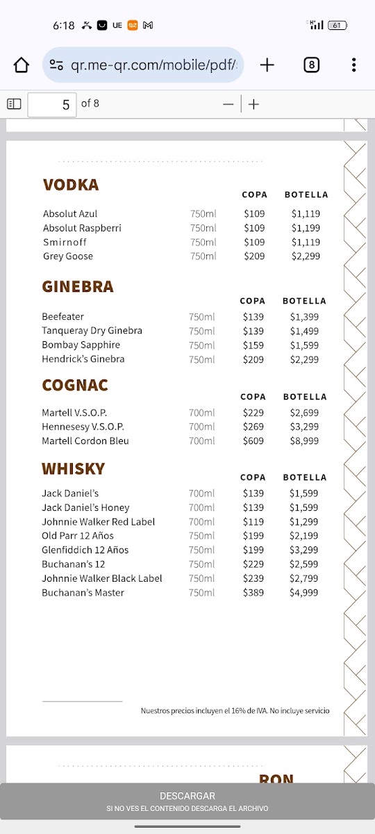 Restaurante bar Sky 3601 Menu Photo 9