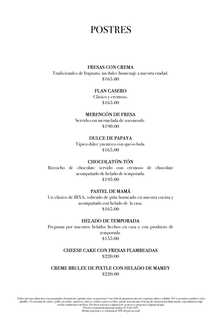Restaurante Bixa Cocina Auténtica Menu Photo 2