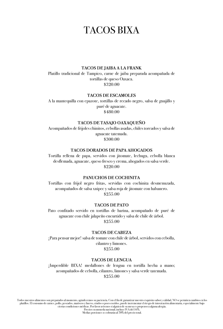 Restaurante Bixa Cocina Auténtica Menu Photo 5