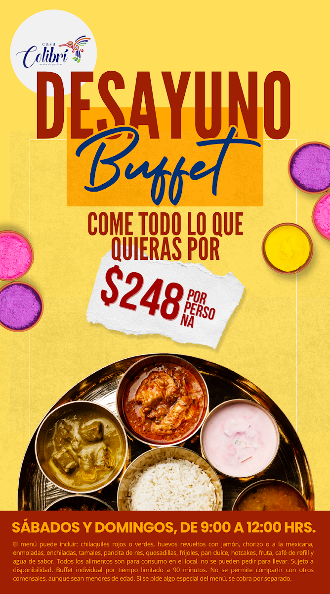 Restaurante Casa Colibrí Menu