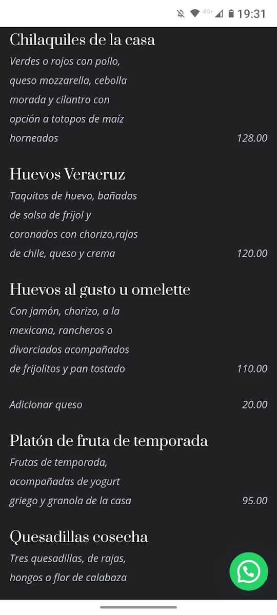 Restaurante Casa Colibrí Menu Photo 3