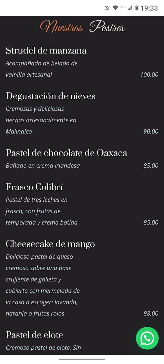 Restaurante Casa Colibrí Menu Photo 4