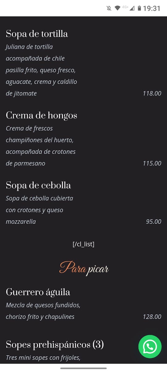 Restaurante Casa Colibrí Menu Photo 6