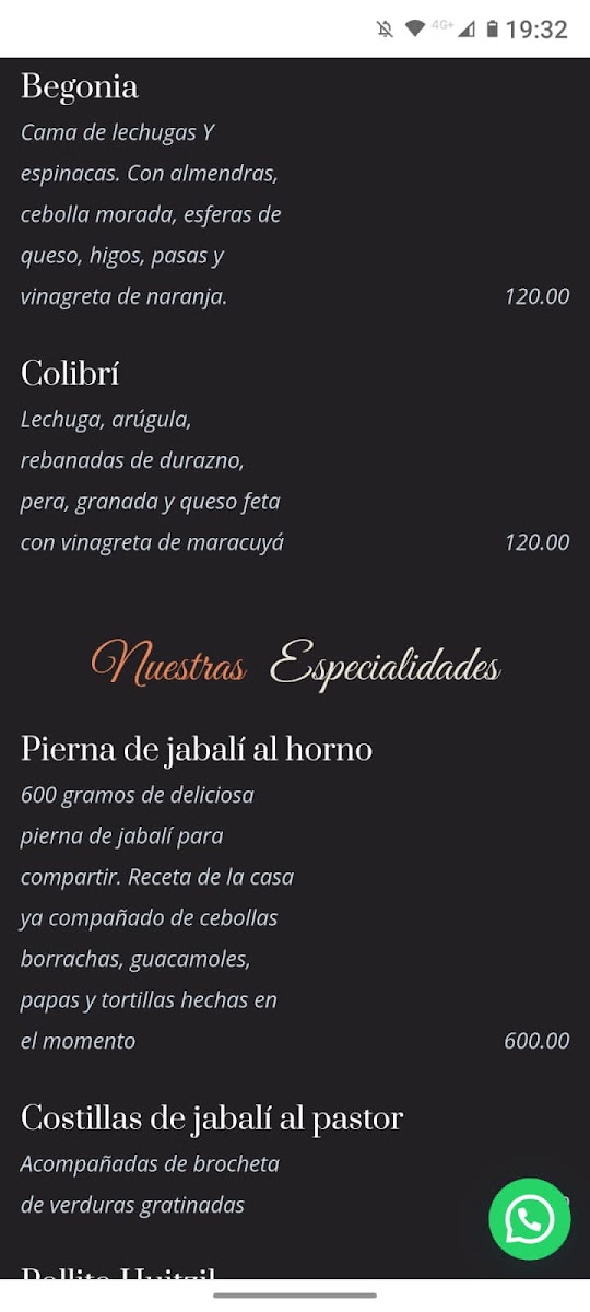 Restaurante Casa Colibrí Menu Photo 7