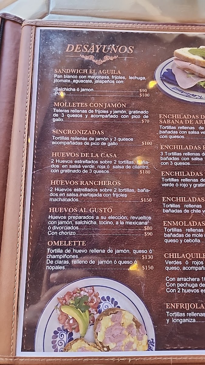Restaurante El Aguila Menu
