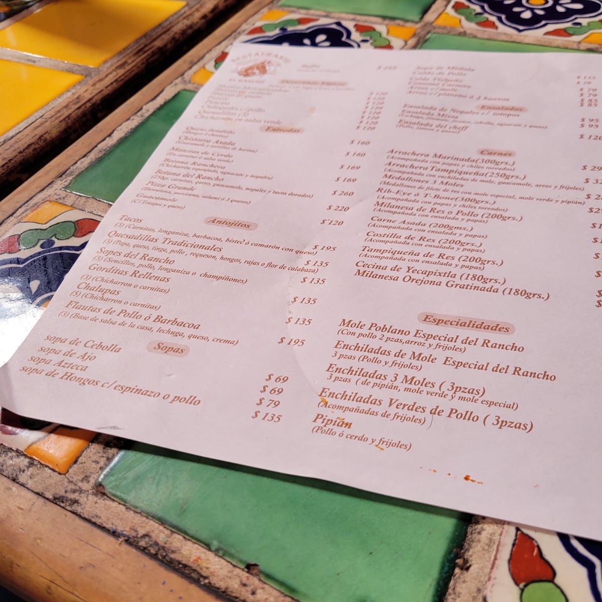 Restaurante 'el Rancho' Menu Photo 3