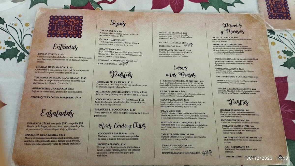 Restaurante El Tasajo Menu Photo 2