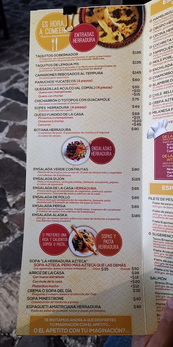 Restaurante La Herradura Tenancingo Menu