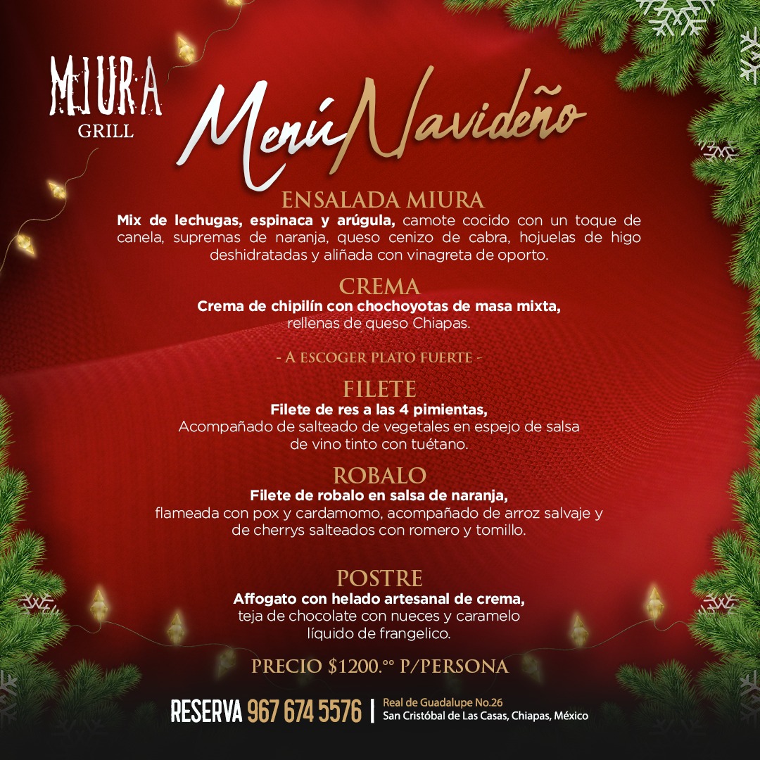 Restaurante Miura Menu