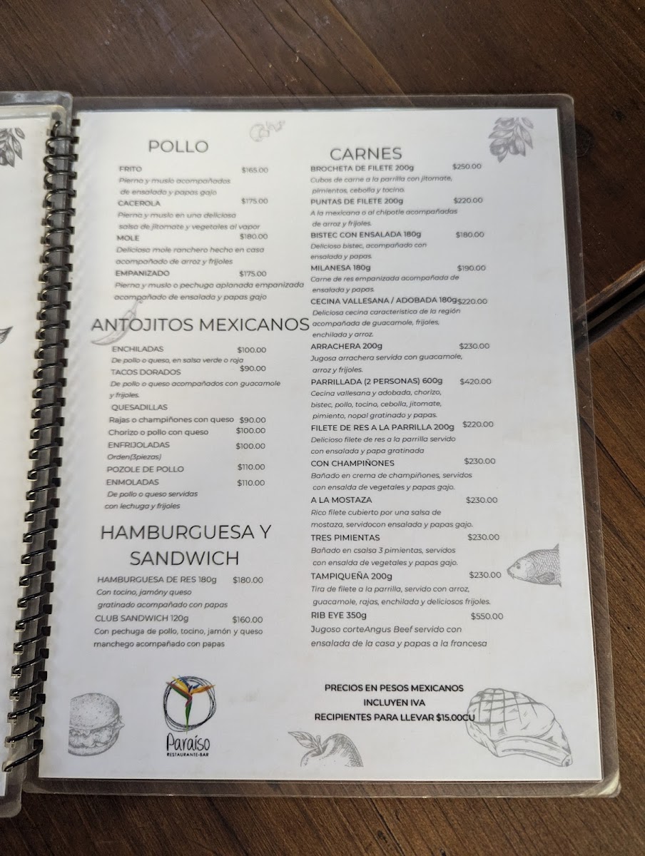 Restaurante Paraiso Menu Photo 3