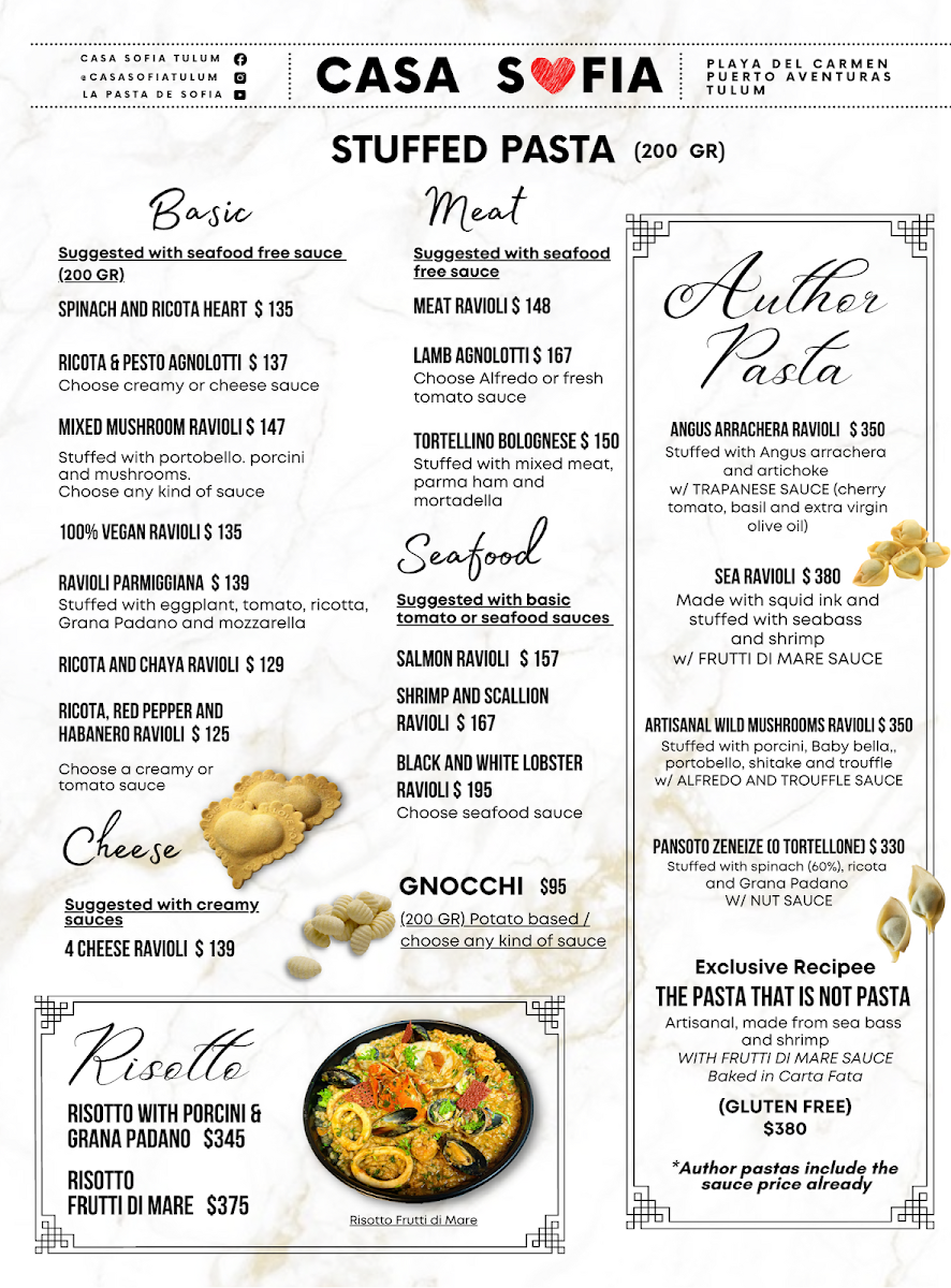 Restaurante Pizzería Casa Sofia Tulum Menu Photo 10