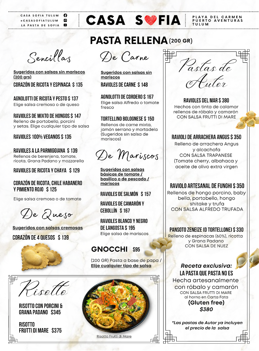 Restaurante Pizzería Casa Sofia Tulum Menu Photo 4