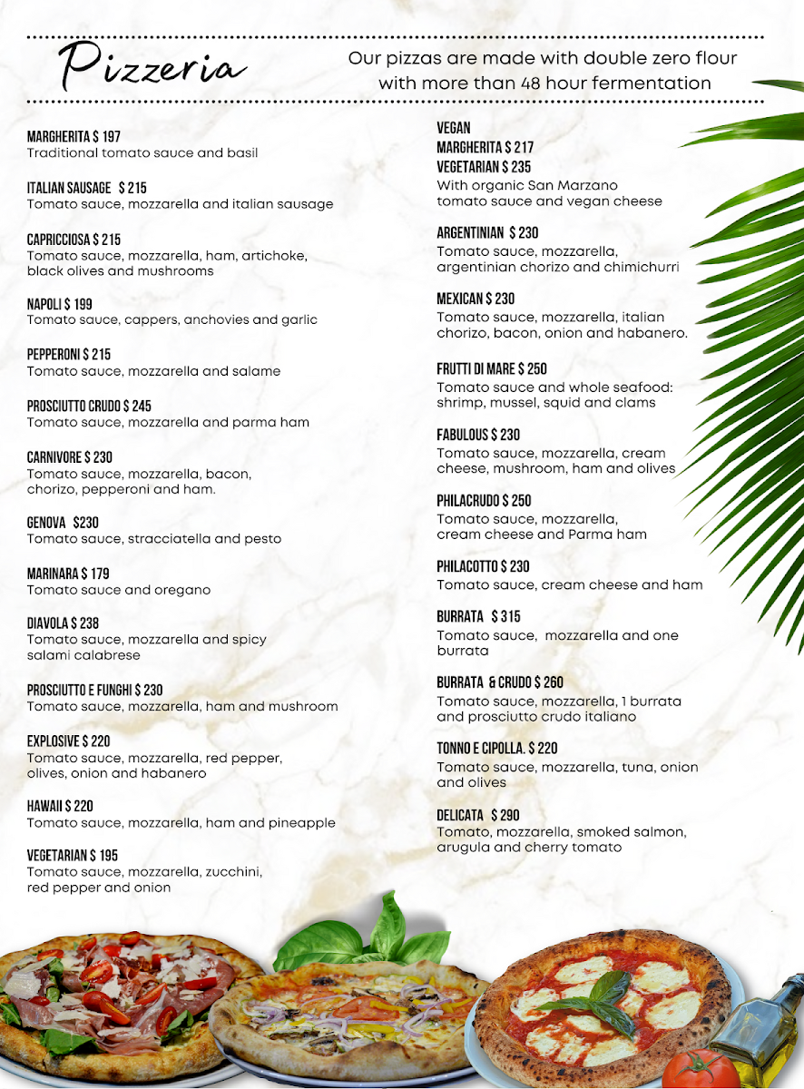 Restaurante Pizzería Casa Sofia Tulum Menu Photo 6