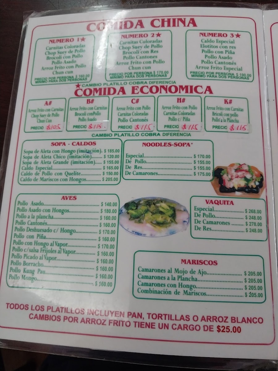 Restaurante Victoria Menu