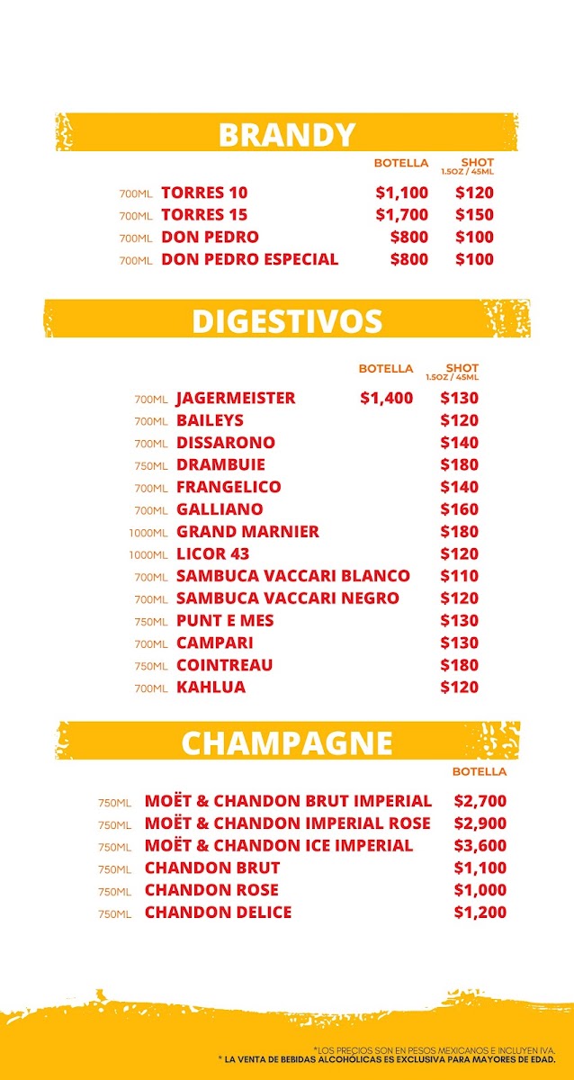 Restobar Cheers Menu