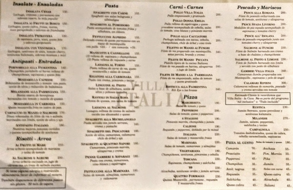 Ristorante Villa Italia Menu Photo 8