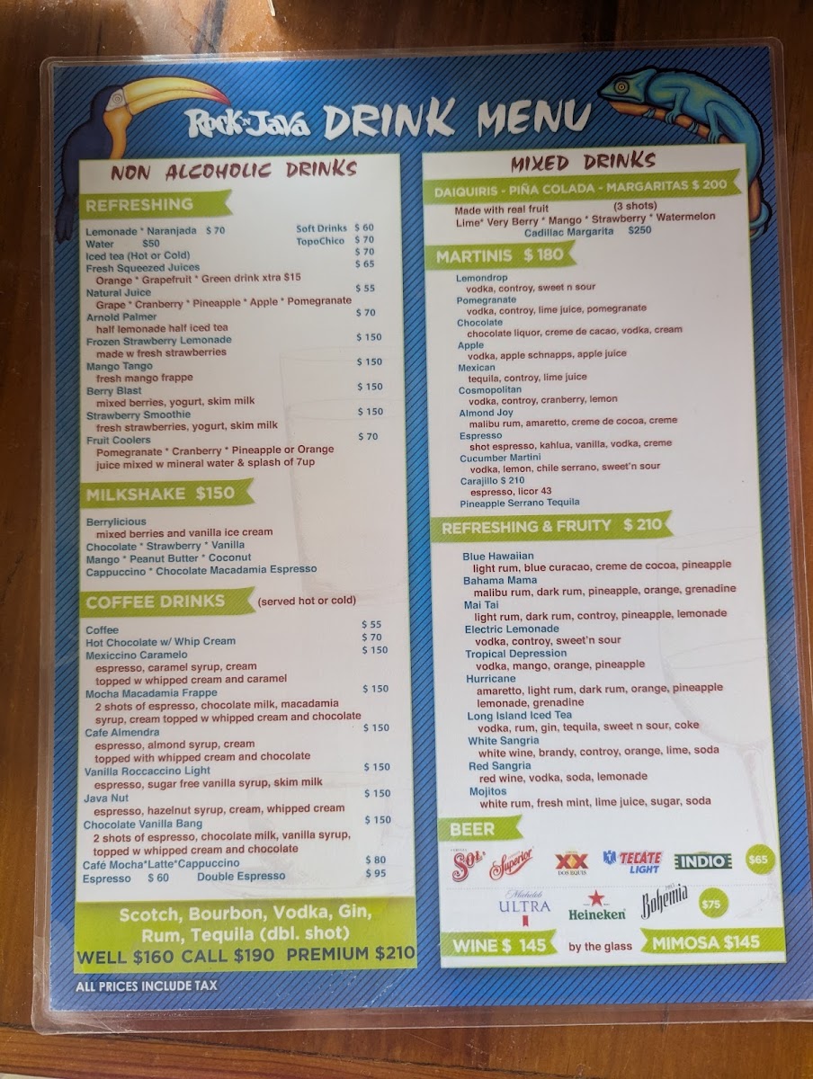 Rock 'n Java Cozumel Caribbean Bar & Grill Menu Photo 7