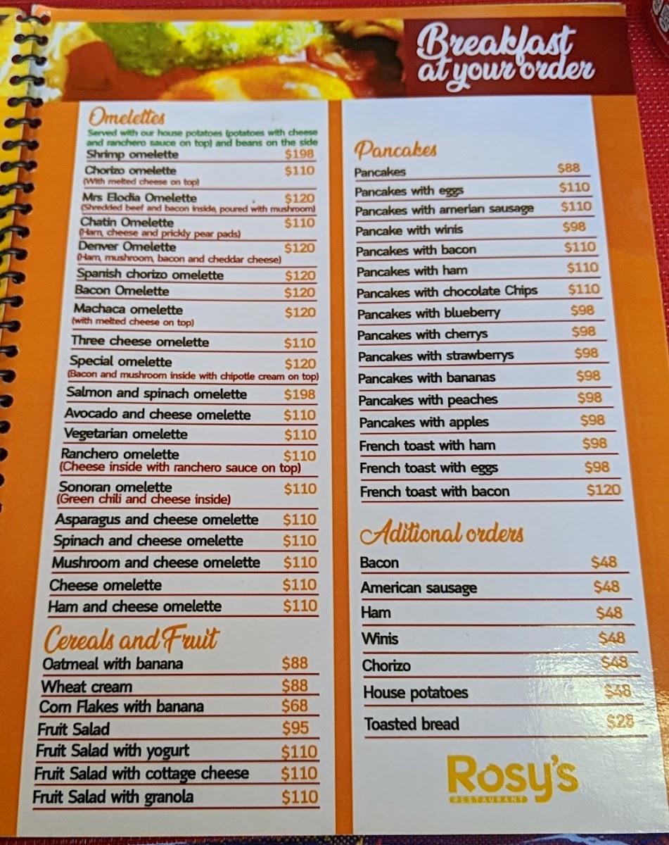 Rosy's Restaurant Menu Photo 8