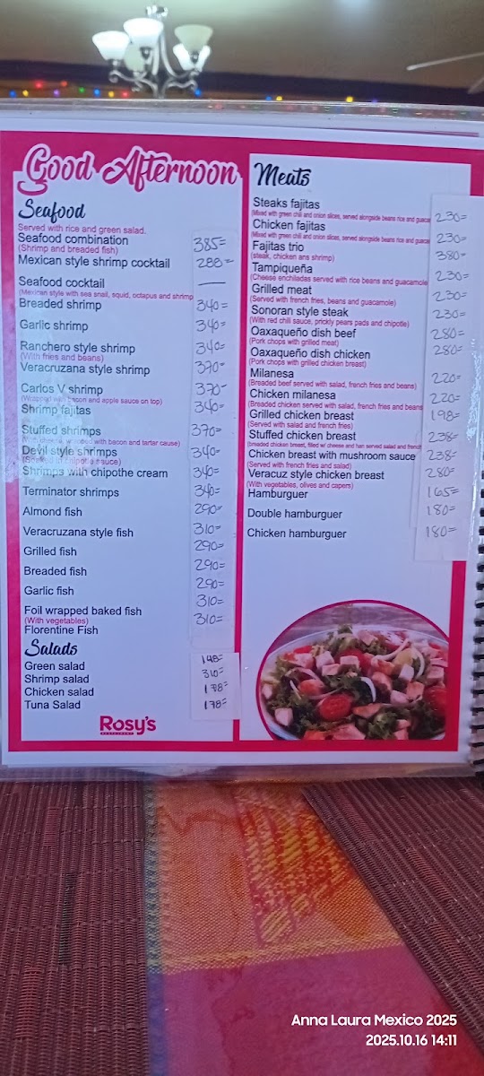 Rosy's Restaurant Menu Photo 9