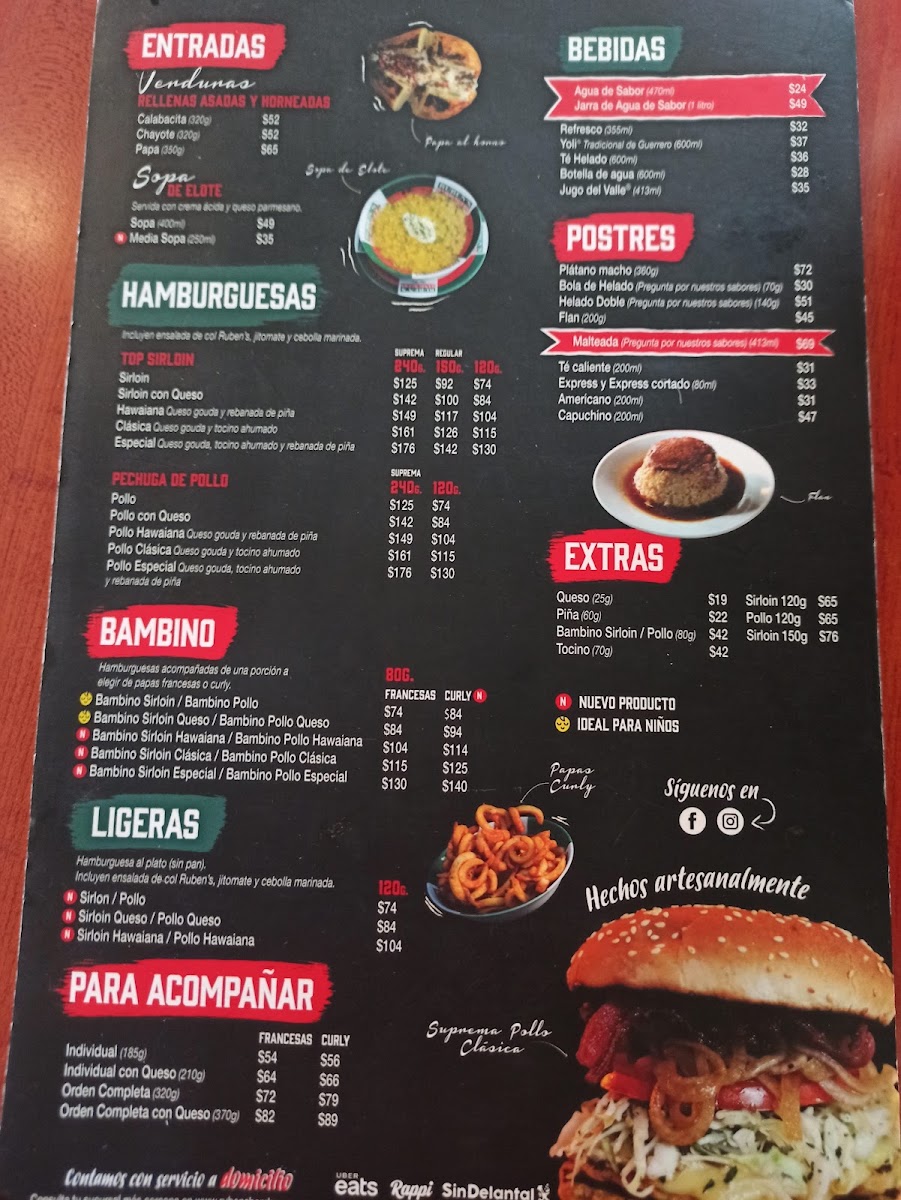 Ruben's Hamburgers Teopanzolco Cuernavaca Menu Photo 6