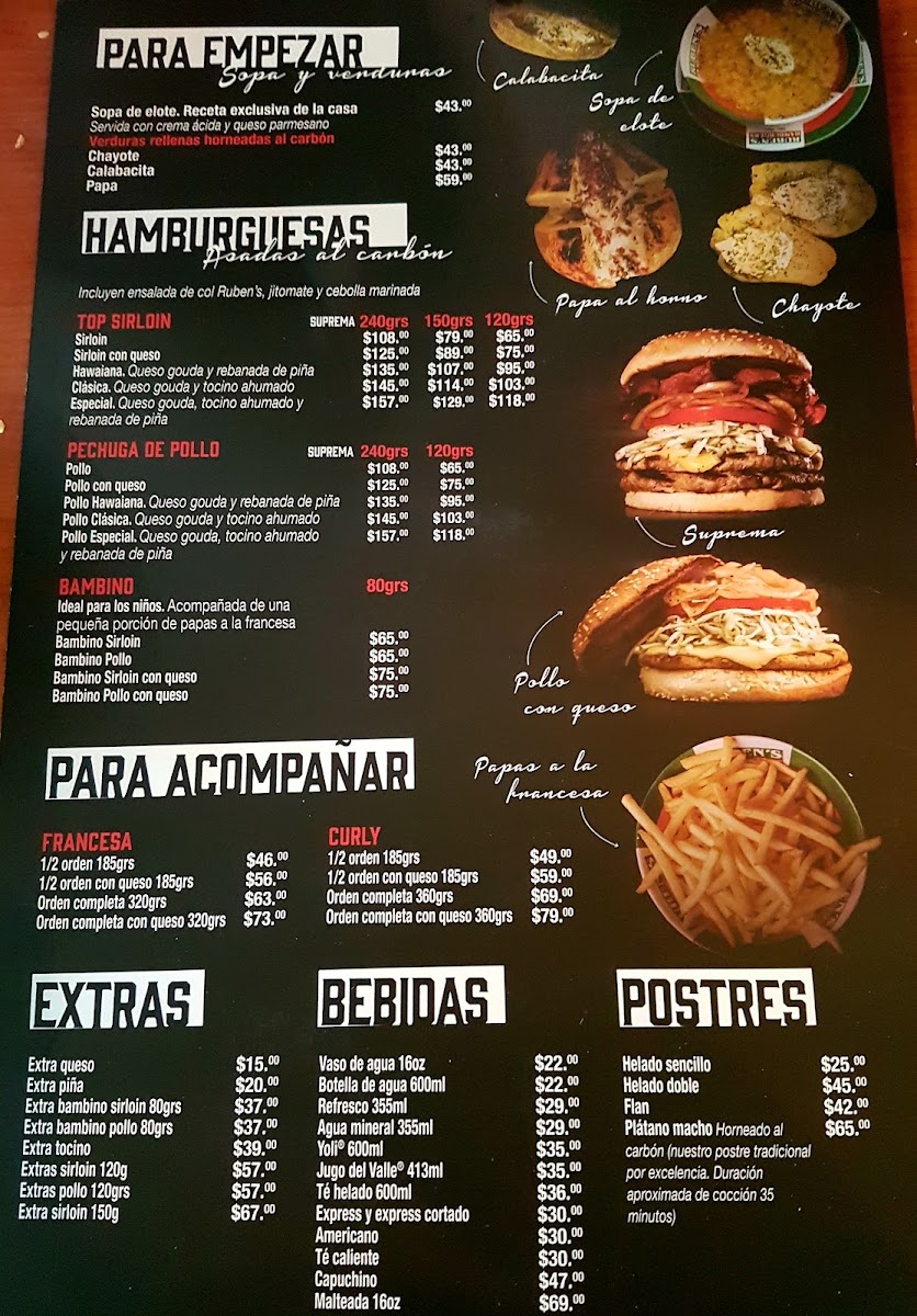 Ruben's Hamburgers Teopanzolco Cuernavaca Menu Photo 8