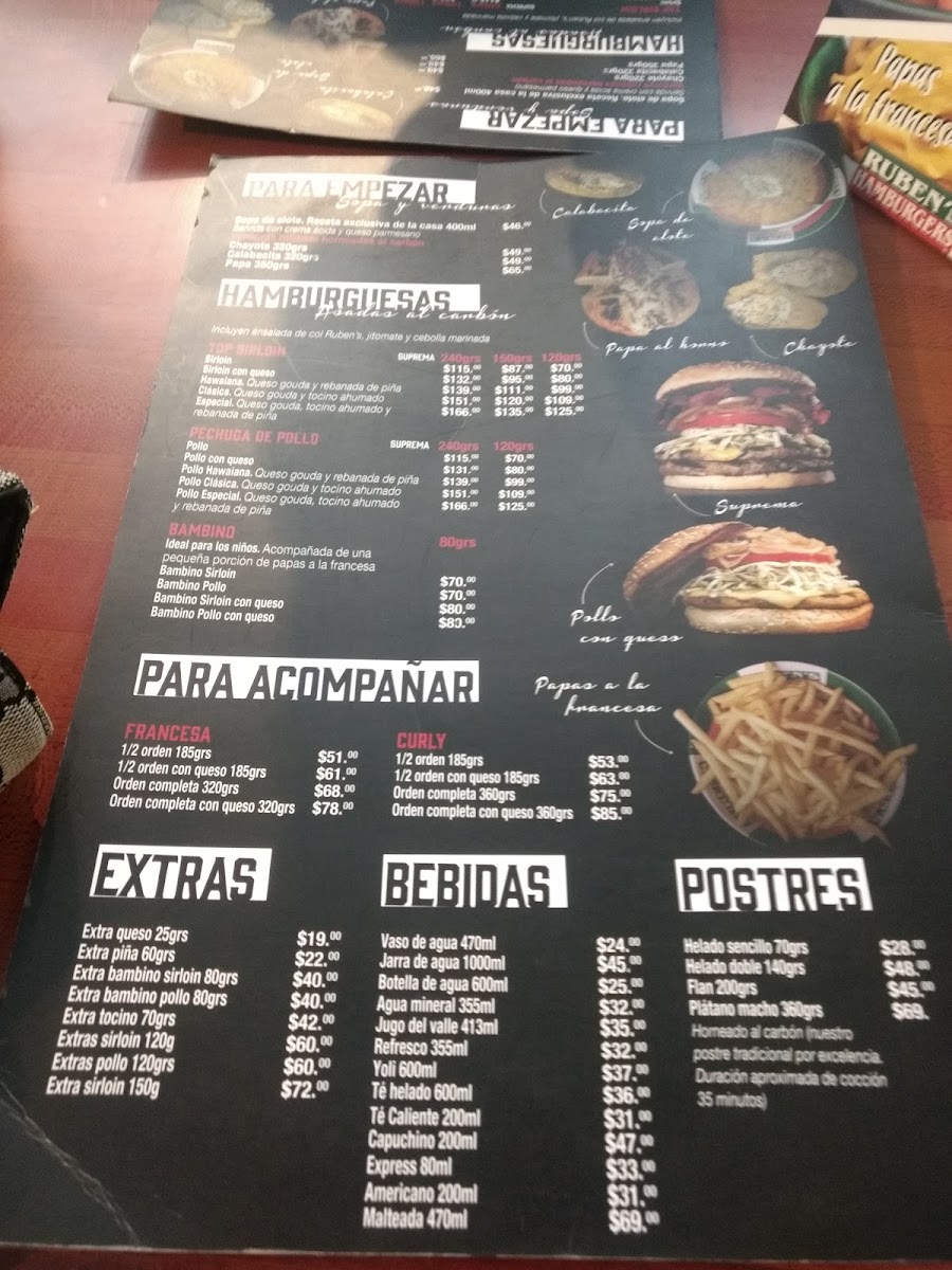 Ruben's Hamburgers Teopanzolco Cuernavaca Menu Photo 9