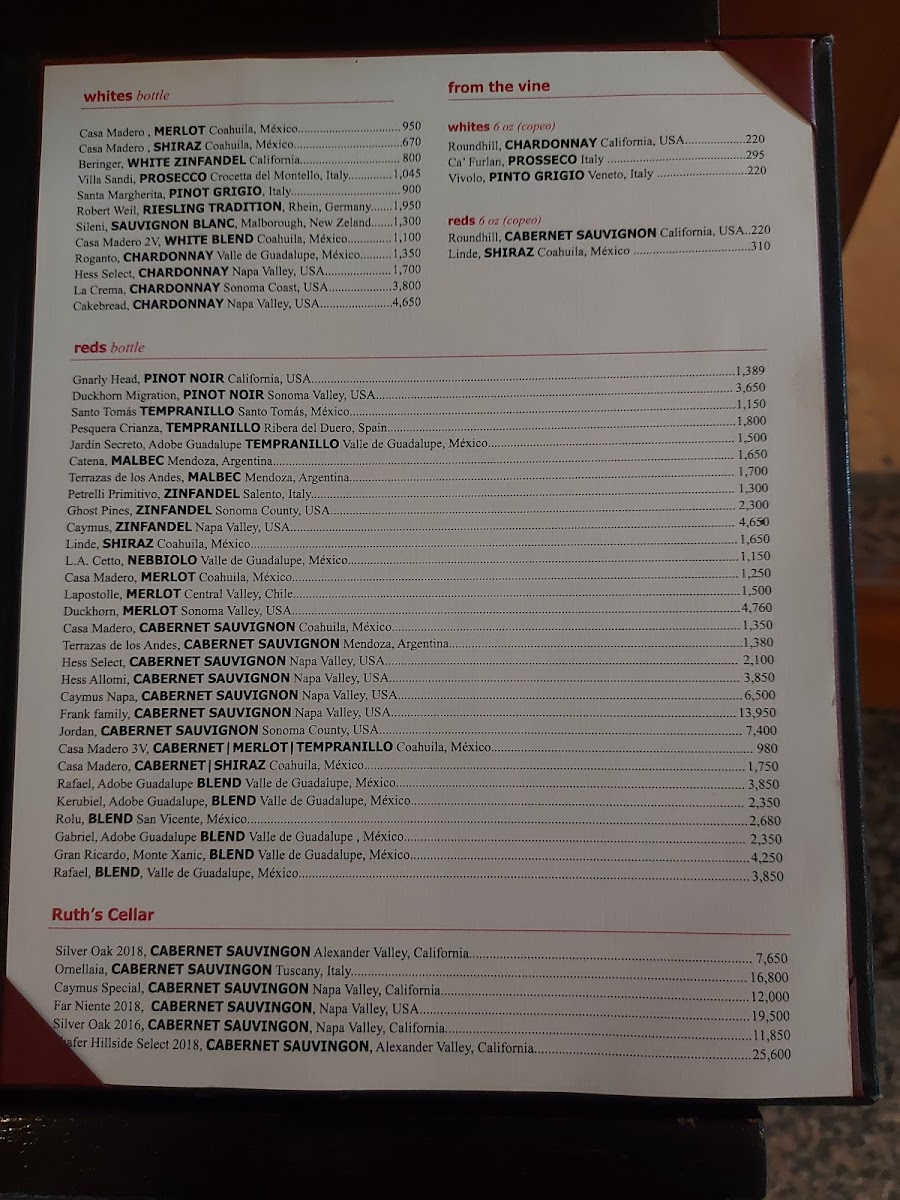 Ruth's Chris Steak House Menu Photo 5