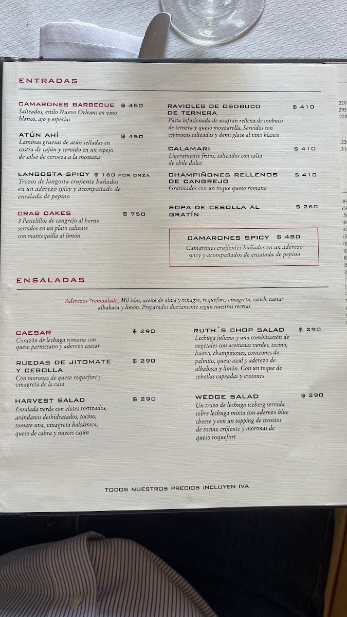 Ruth's Chris Steak House Menu Photo 7