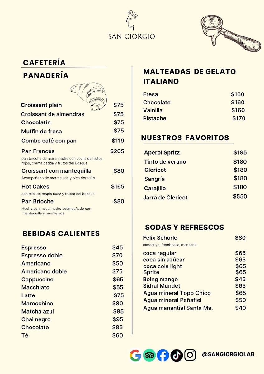 San Giorgio Pizzeria Menu