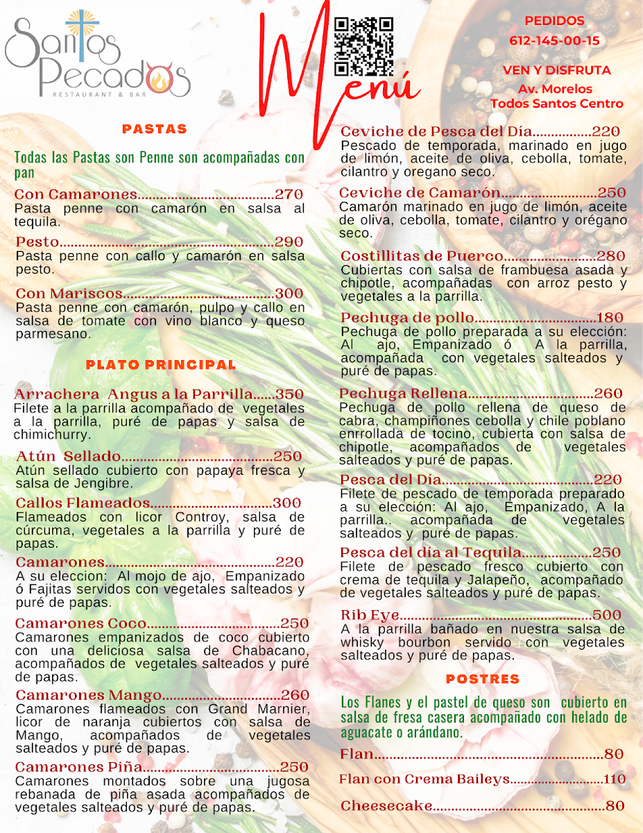 Santos Pecados Todos Santos Menu Photo 2