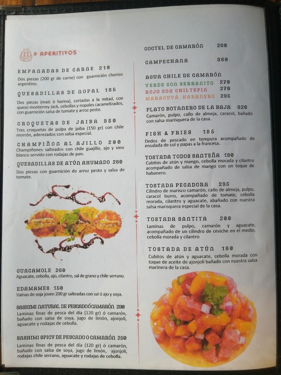 Santos Pecados Todos Santos Menu Photo 3