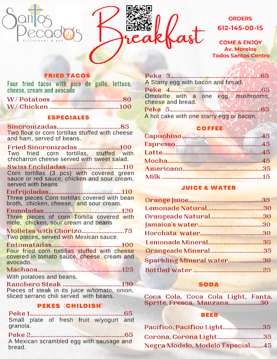 Santos Pecados Todos Santos Menu Photo 7
