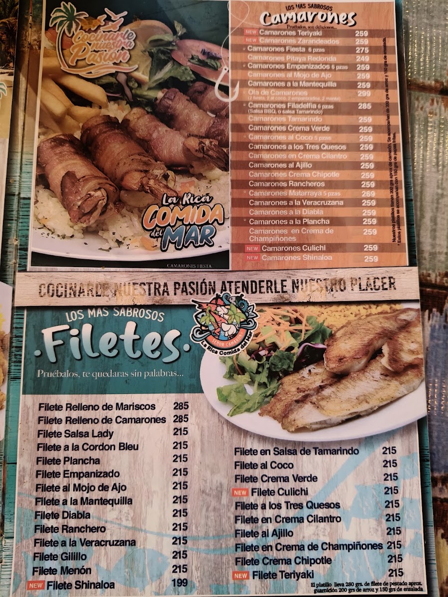 Senor Camaron Menu