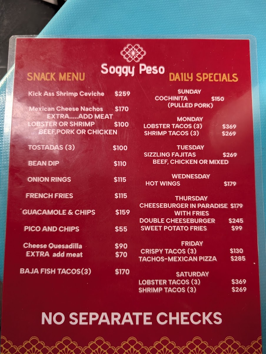 Soggy Peso Menu Photo 10