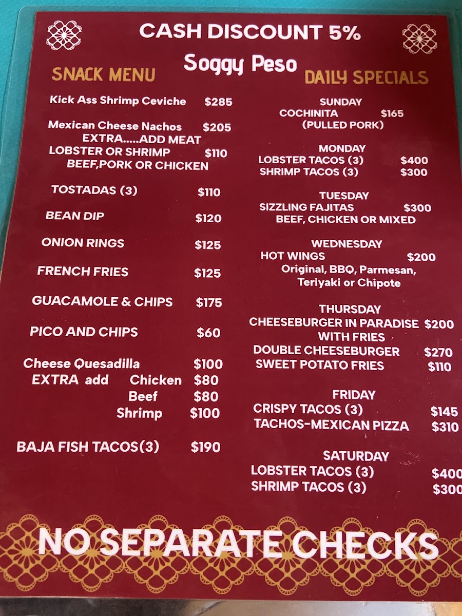 Soggy Peso Menu Photo 4