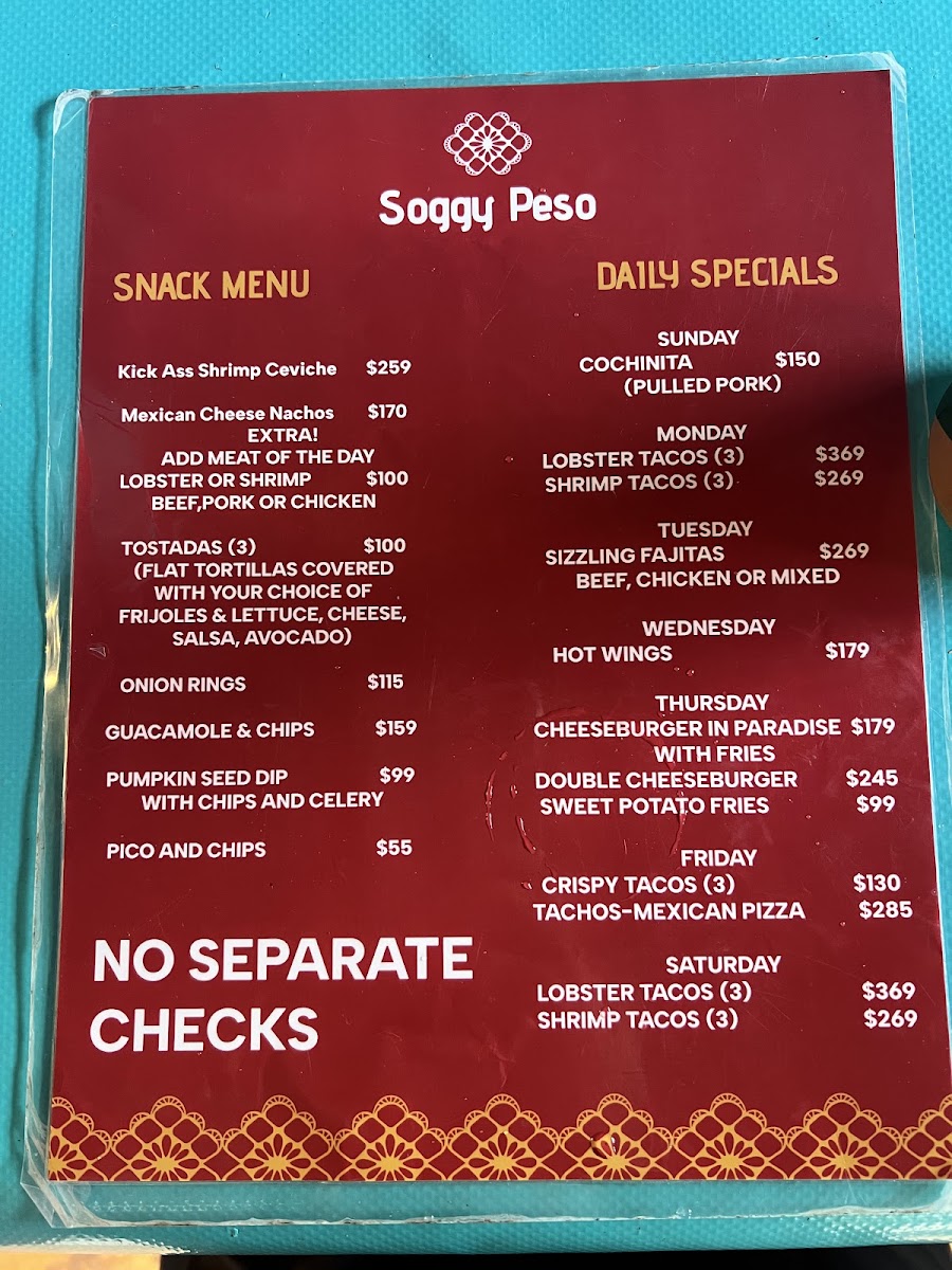 Soggy Peso Menu Photo 6
