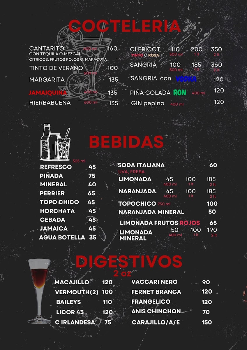 Sonoras Carbon Y Sal Menu