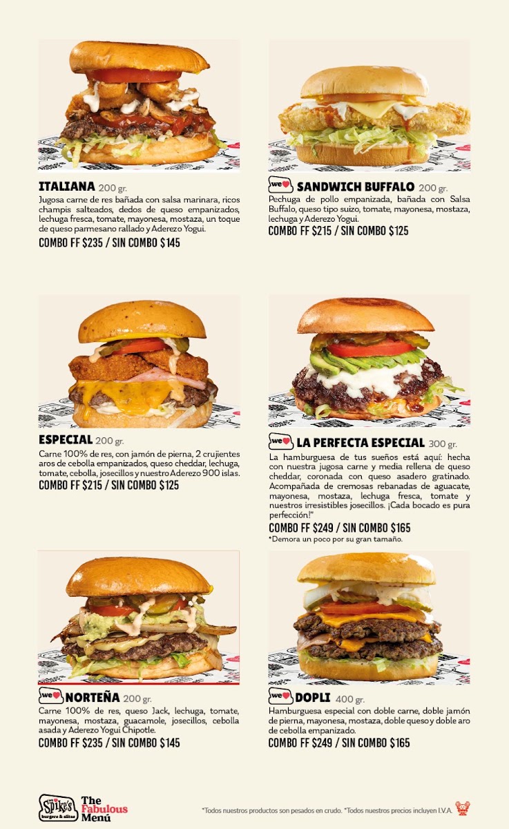 Spikes Linda Vista Menu