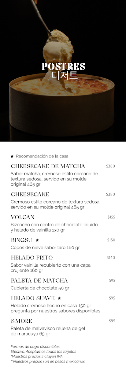 Ssam Morelos Menu