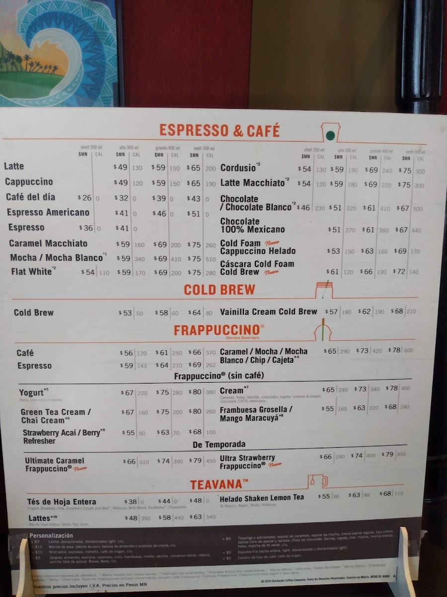 Starbucks Asuncion Menu Photo 2