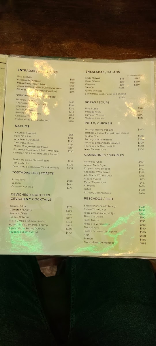 Stingray Grill Menu