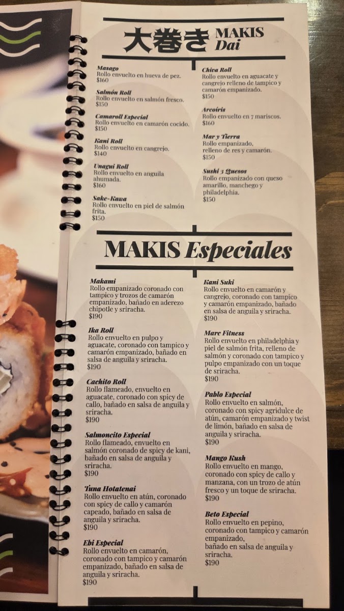 Sukidai Sushi Filosofos Menu