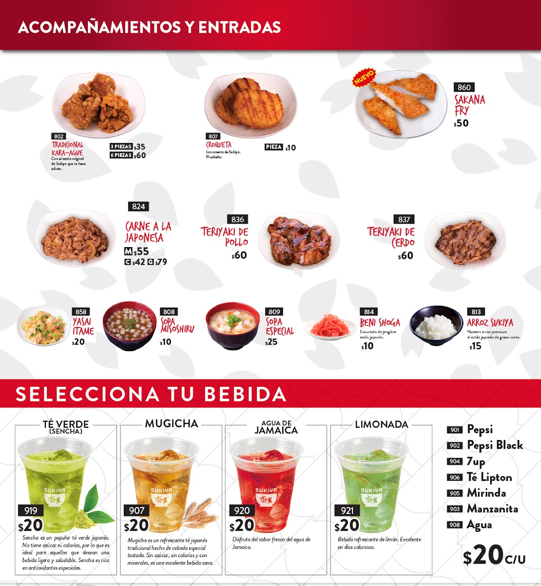 Sukiya El Rosario, Plaza Town Center Menu