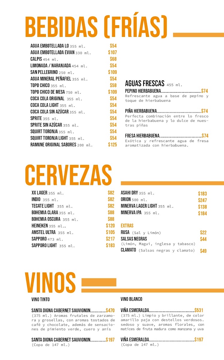 Sushi Central Nid Puerto Cancun Menu